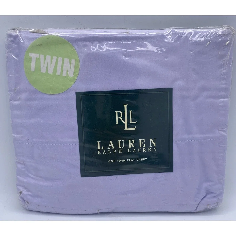 NOS Vintage Ralph Lauren Flat Sheet Twin Size Periwinkle